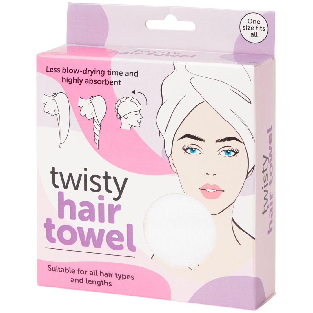 Twisty Serviette Pour Cheveux Blanche