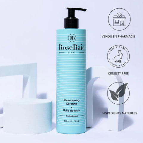 RoseBaie Shampoing Kératine x Huile de Ricin 500ml