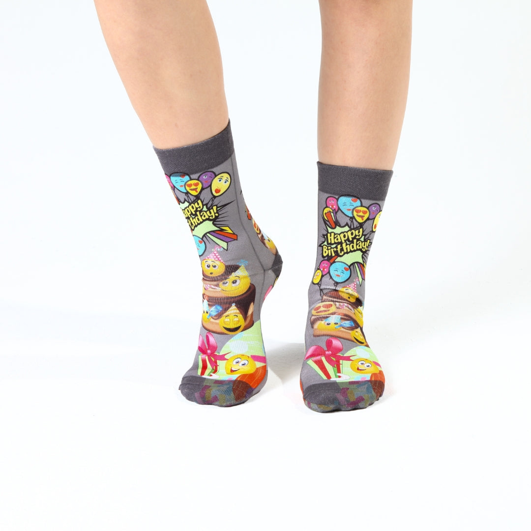Wigglesteps Emoji Birthday 1 Paire De Chaussette Femme