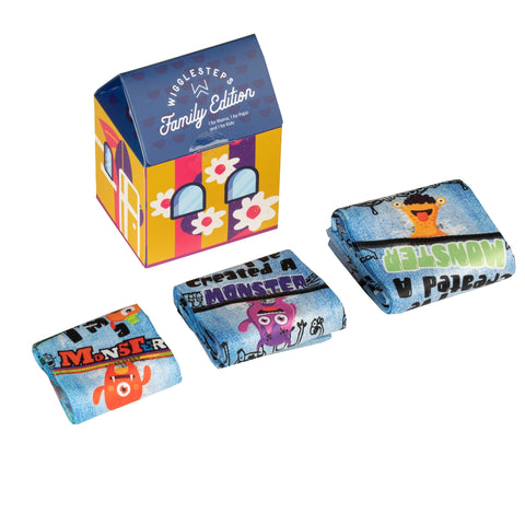Wigglesteps Monster Family Box 3 Paires De Chaussettes 
