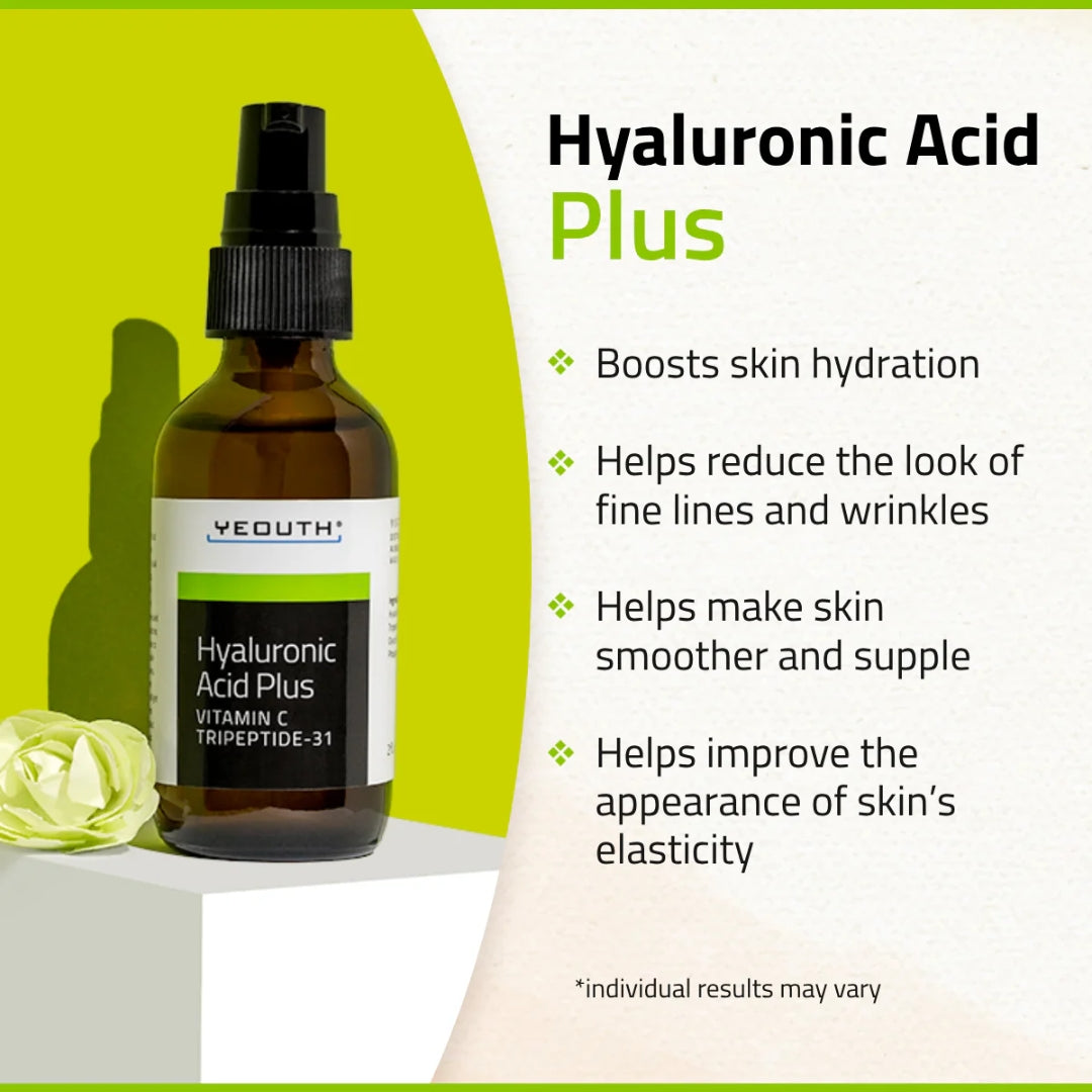 YEOUTH Sérum Hyaluronic Acid Plus avec Vitamine C et Tripeptide-31 30ml