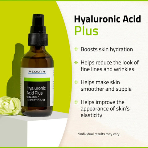 YEOUTH Sérum Hyaluronic Acid Plus avec Vitamine C et Tripeptide-31 30ml