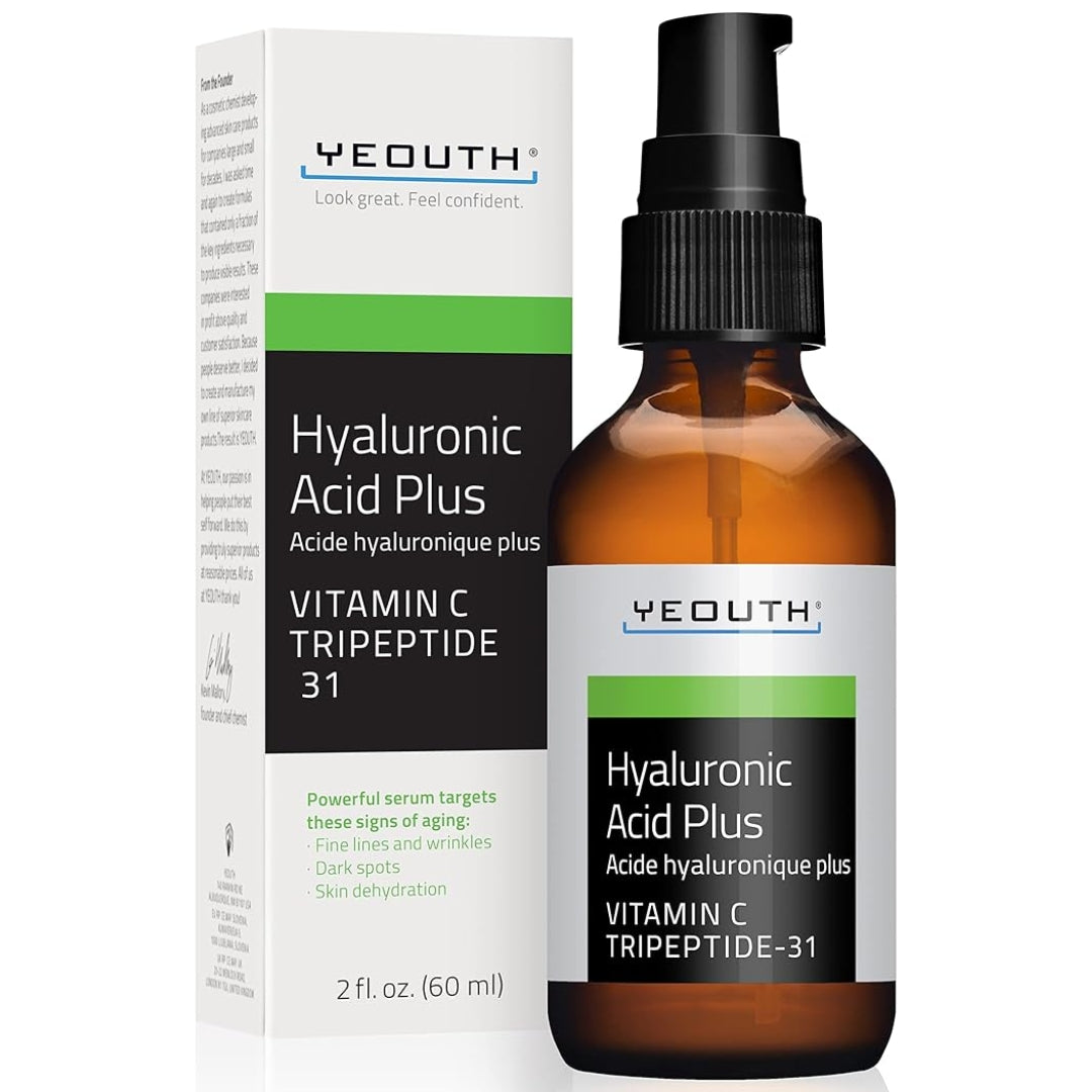 YEOUTH Sérum Hyaluronic Acid Plus avec Vitamine C et Tripeptide-31 30ml