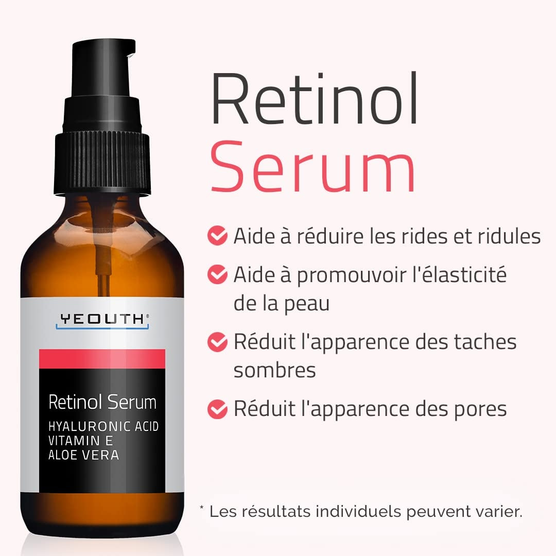 YEOUTH Sérum Rétinol Avec Acide Hyaluronique et Vitamine E 30ml