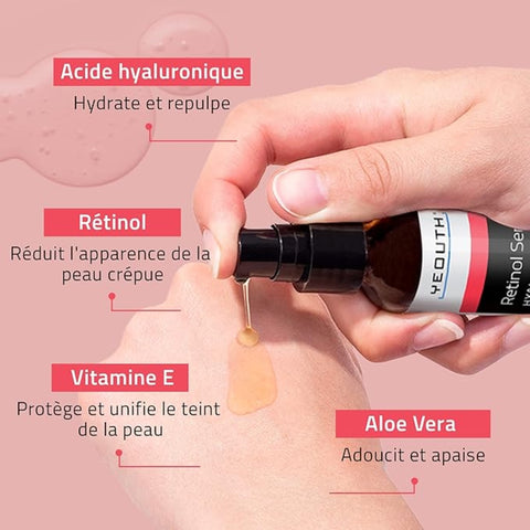 YEOUTH Sérum Rétinol Avec Acide Hyaluronique et Vitamine E 30ml